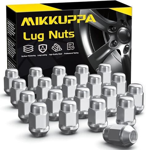 MIKKUPPA 20 قطعة M12x1.5 صواميل العروة، بديلة لفورد فيوجن فوكس إسكيب، تشيفي ماليبو كروز إكوينوكس، هوندا أكورد CRV سيفيك HRV، جيب كومباس باتريوت عجلة ما بعد البيع من الكروم بطرف مغلق in Kuwait