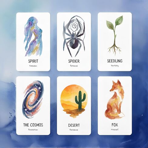 TechnoVision Forces of Nature: 52-Card Oracle Deck & Guidebook - Watercolor Art for Divination, Inspiration, Spiritual Growth, and Journaling in Kuwait