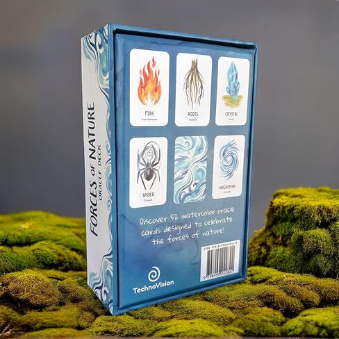 TechnoVision Forces of Nature: 52-Card Oracle Deck & Guidebook - Watercolor Art for Divination, Inspiration, Spiritual Growth, and Journaling in Kuwait