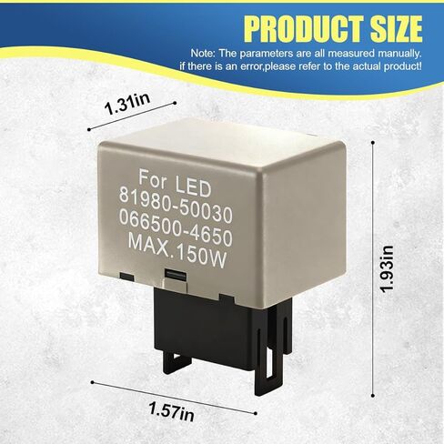 8-Pin LM449 81980-50030 066500-4650 Car LED Flasher Assy Relay, Fix Hyper Rapid Flashing Electronic Relay, Auto Turn Signal Light Bulb Accessory Compatible with Most Cars (Silver) in Kuwait
