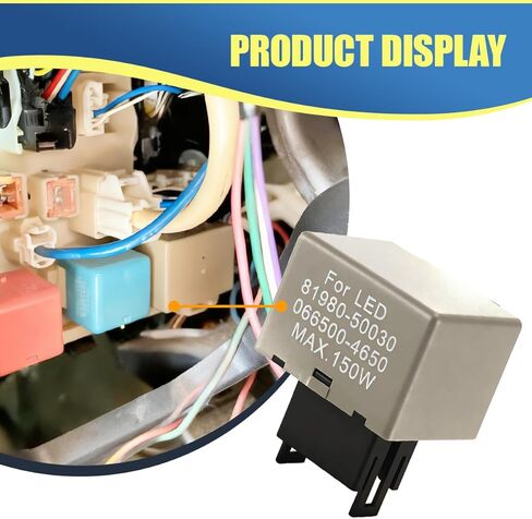 8-Pin LM449 81980-50030 066500-4650 Car LED Flasher Assy Relay, Fix Hyper Rapid Flashing Electronic Relay, Auto Turn Signal Light Bulb Accessory Compatible with Most Cars (Silver) in Kuwait