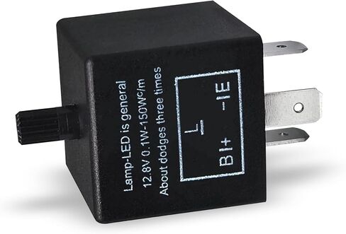 مرحل فلاش LED للسيارة CF13، 3 سنون 12 فولت إشارة الانعطاف المفرط، مرحل إصلاح المتعري الفائق، أداة التحكم في التردد بمقبض علوي قابل للتعديل، أداة صيانة التوصيل والتشغيل لمعظم السيارات (أسود) in Kuwait