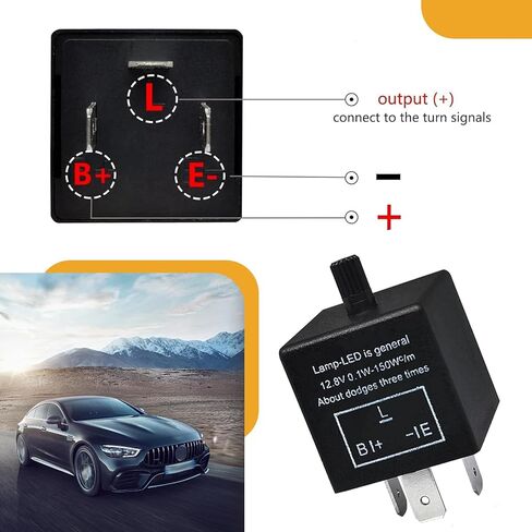 مرحل فلاش LED للسيارة CF13، 3 سنون 12 فولت إشارة الانعطاف المفرط، مرحل إصلاح المتعري الفائق، أداة التحكم في التردد بمقبض علوي قابل للتعديل، أداة صيانة التوصيل والتشغيل لمعظم السيارات (أسود) in Kuwait