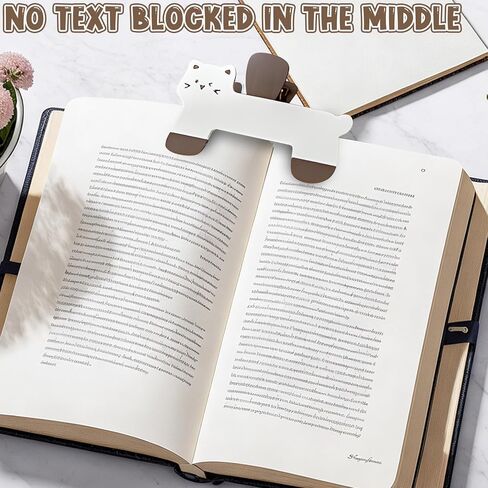 مشبك كتب على شكل قطة، مشبك حامل صفحات من بلاستيك ABS للمجلات والكتب والأوراق، ملحق قراءة محمول لإبقاء الصفحات مفتوحة دون حجب النص، هدية لطيفة للإشارة المرجعية in Kuwait