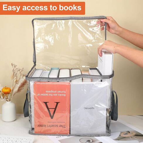 Book Storage Box Comic Clear Book Storage Bags Toy Organizer Bag 5x9x3 Inch Plastic Foldable Comic Books Organizer Bag with Lid and Lifting Handle for Toys Books in Kuwait