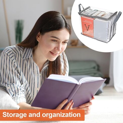 Book Storage Box Comic Clear Book Storage Bags Toy Organizer Bag 5x9x3 Inch Plastic Foldable Comic Books Organizer Bag with Lid and Lifting Handle for Toys Books in Kuwait