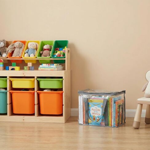 Book Storage Box Comic Clear Book Storage Bags Toy Organizer Bag 5x9x3 Inch Plastic Foldable Comic Books Organizer Bag with Lid and Lifting Handle for Toys Books in Kuwait