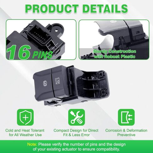 Electrical Handbrake Parking Brake AUTO Hold Switch, Replaces 93310-G3000, 93310G3000, Compatible with Hyundai Kona N Line 2018–2022, 16 Pins, 1 pc in Kuwait