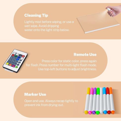 لوحة رسم LED للأطفال مقاس 13.7 × 10 بوصة من Hosim، تابلت رسم مضيء مع 9 ألوان وجهاز تحكم عن بعد، لوحة ملاحظات LED أكريليك مع ألوان، لوحة رسم خربش توهج 3+ هدايا عيد ميلاد للفتيات/الأولاد بعمر 3 سنوات in Kuwait
