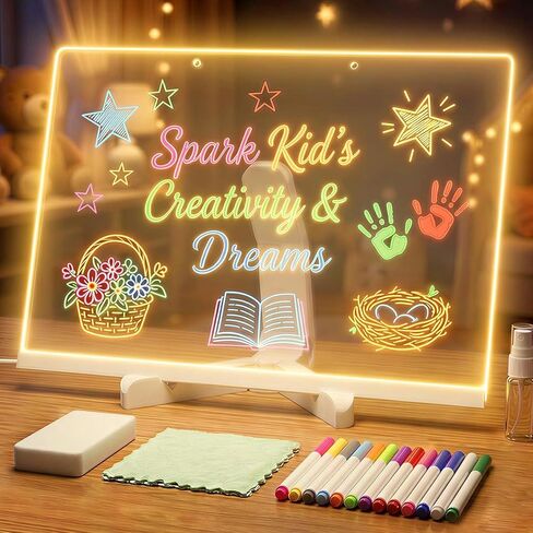 Led Drawing Board for Kids - Soft Warm LED Note Board, Gifts for Kids, Holiday Gifts in Kuwait
