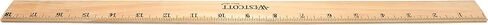 Westcott 18-Inch Wooden Ruler with Single Metal Edge, Clear Lacquer Finish, 12-Pack (05018) in Kuwait