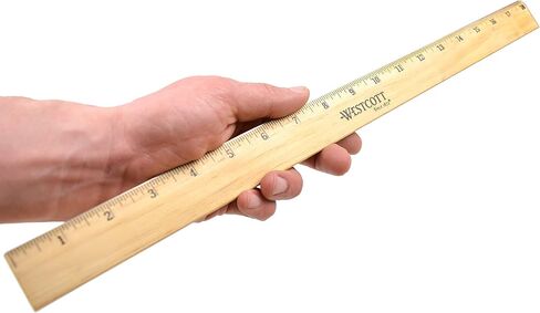 Westcott 18-Inch Wooden Ruler with Single Metal Edge, Clear Lacquer Finish, 12-Pack (05018) in Kuwait
