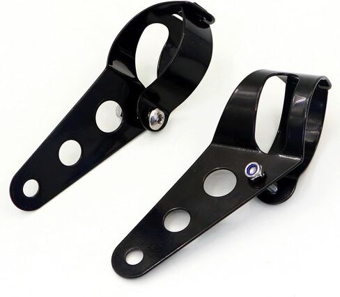 Universal Adjustable Motorcycle Headlight Mounting Bracket, 35mm-43mm, Black Metal, for Motorcycle ATV UTV, Complete Hardware Included in Kuwait