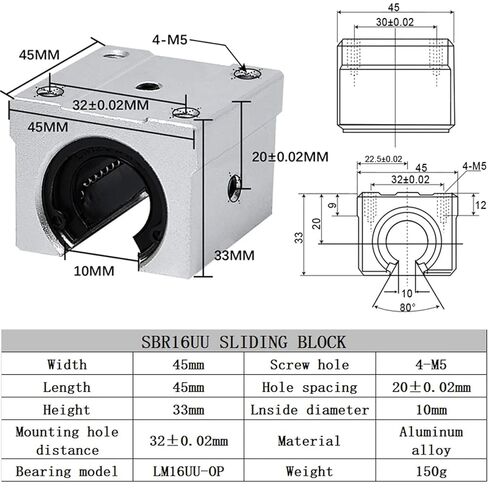 SBR12UU SBR16UU SBR20UU Carriage Block Bearings 4 Pcs(4 pcs SBR16UU) in Saudi Arabia