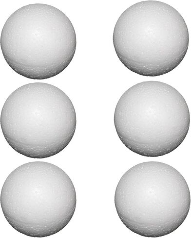 Meuey Lyot White Styrofoam Ball 3 inch (About 8cm) Craft Polystyrene Balls Craft Foam Balls for DIY Projects, Floral Centerpieces & Home Decor Art Crafts Household Projects Party Decorations 6PCS in Kuwait