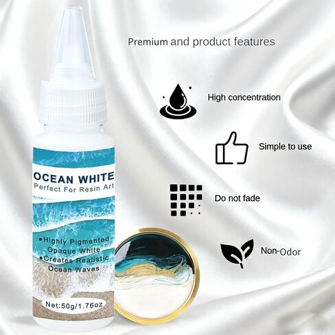 3 * 50g High Concentration White/Blue/Dark Blue Epoxy Resin Pigment Paste,Versatile Dye for Resin, Ocean Waves & Water Effects,Marine, Soap, Wax Techniques in Saudi Arabia