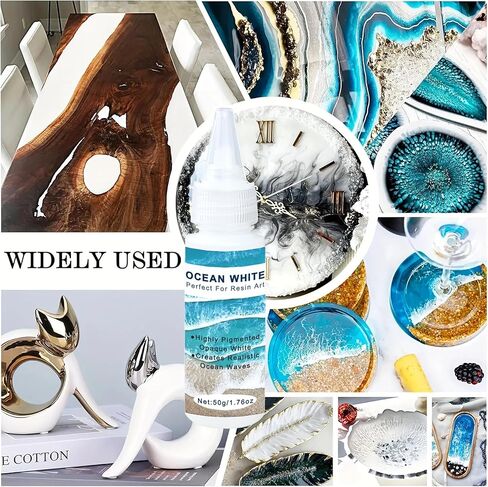 3 * 50g High Concentration White/Blue/Dark Blue Epoxy Resin Pigment Paste,Versatile Dye for Resin, Ocean Waves & Water Effects,Marine, Soap, Wax Techniques in Saudi Arabia