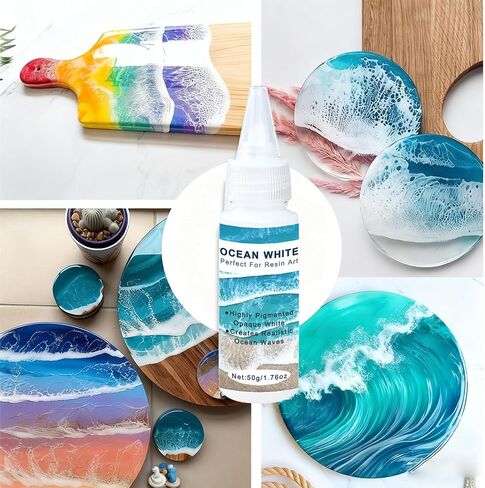 3 * 50g High Concentration White/Blue/Dark Blue Epoxy Resin Pigment Paste,Versatile Dye for Resin, Ocean Waves & Water Effects,Marine, Soap, Wax Techniques in Saudi Arabia