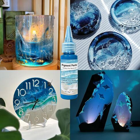 3 * 50g High Concentration White/Blue/Dark Blue Epoxy Resin Pigment Paste,Versatile Dye for Resin, Ocean Waves & Water Effects,Marine, Soap, Wax Techniques in Saudi Arabia