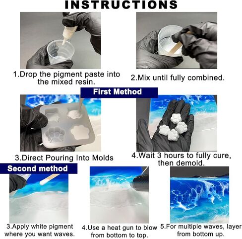 3 * 50g High Concentration White/Blue/Dark Blue Epoxy Resin Pigment Paste,Versatile Dye for Resin, Ocean Waves & Water Effects,Marine, Soap, Wax Techniques in Saudi Arabia