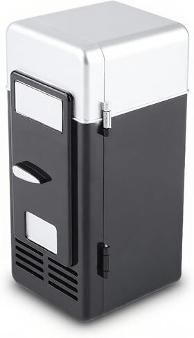 ثلاجة USB صغيرة - ثلاجة USB LED - ثلاجة صغيرة محمولة - علب المشروبات والثلاجة والسخان - للمنزل والمكتب والسيارة (أسود) in Saudi Arabia