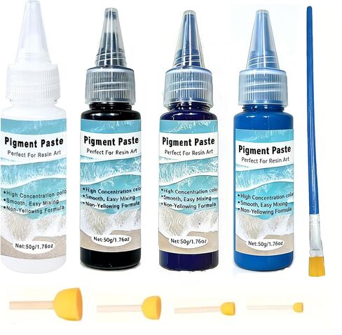 3 * 50g High Concentration White/Blue/Dark Blue Epoxy Resin Pigment Paste,Versatile Dye for Resin, Ocean Waves & Water Effects,Marine, Soap, Wax Techniques in Saudi Arabia