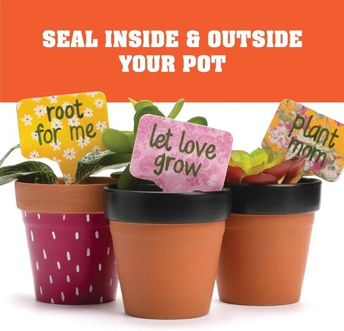 Mod Podge Clay Pot Kit, 18 Piece Set, Including a 4 Piece Foam Brush Set and 12 Plant Pokes in Kuwait