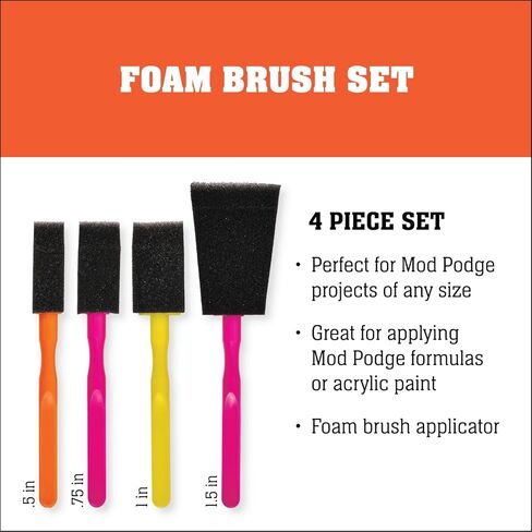 Mod Podge Clay Pot Kit, 18 Piece Set, Including a 4 Piece Foam Brush Set and 12 Plant Pokes in Kuwait