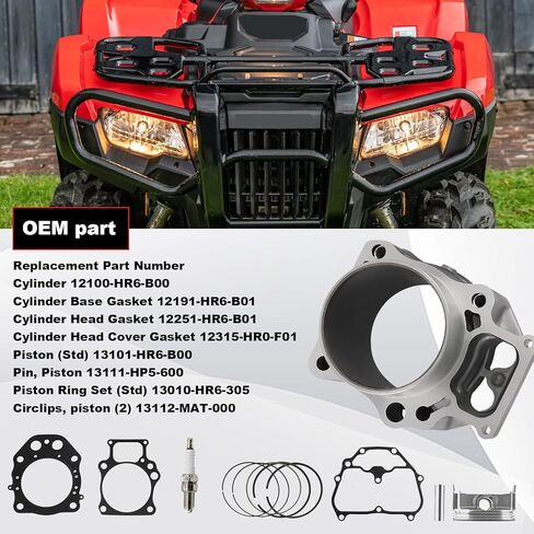 مجموعة مكبس أسطوانة التجويف 96 مم متوافقة مع Honda Foreman 520 TRX520 2020-2024 in Kuwait