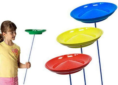 6pcs Juggling Spinning Plates with 12pcs Sticks, Hobby Circus Performance Spinning Plates, Balance Skills Showing Plate, for Circus Skills, Multi-Colors, Attracts Attention in Kuwait