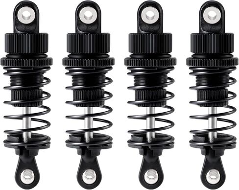 Aluminum 55mm Front & Rear Threaded Oil Filled Shock Absorber Damper Suspension Set Compatible with Tamiya TT02 1/10 RC On Road Touring Car Upgrade Parts (Black) in Kuwait
