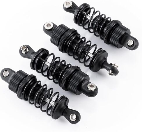 Aluminum 55mm Front & Rear Threaded Oil Filled Shock Absorber Damper Suspension Set Compatible with Tamiya TT02 1/10 RC On Road Touring Car Upgrade Parts (Black) in Kuwait