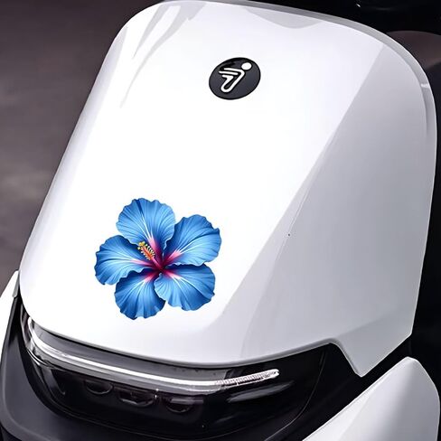 Blue Hibiscus Flower Car Stickers, 2-Pack Waterproof Vinyl Car Decals for Bumper, Trunk & Car Windows, Decorative Auto Stickers for SUVs, Trucks, Calcomanías para Auto c099 in Kuwait