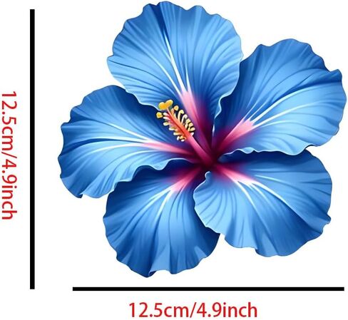 Blue Hibiscus Flower Car Stickers, 2-Pack Waterproof Vinyl Car Decals for Bumper, Trunk & Car Windows, Decorative Auto Stickers for SUVs, Trucks, Calcomanías para Auto c099 in Kuwait