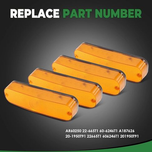 AR60250 4 قطعة ضوء الكابينة الوامض الكهرمان متوافق مع الجرار 4040 4240 4440 4640 4030 4230 4430 4630 4640 4650 4755 4760 4840 4850 4955 4960 in Kuwait