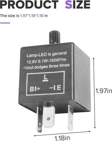 مرحل ومضي LED، مرحل ومضي لملحقات السيارة لإشارة الانعطاف LED، مرحلات إشارة الانعطاف 3 دبابيس 12 فولت 20 أمبير، يعمل على إصلاح إشارة انعطاف السيارة والتحذير من المخاطر فلاش وميض مفرط أو بدون وميض، يناسب السيارات وسيارات الدفع الرباعي in Kuwait