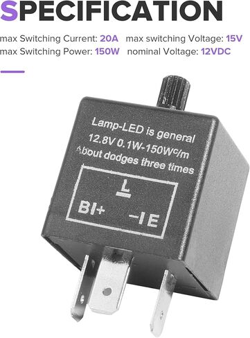 مرحل ومضي LED، مرحل ومضي لملحقات السيارة لإشارة الانعطاف LED، مرحلات إشارة الانعطاف 3 دبابيس 12 فولت 20 أمبير، يعمل على إصلاح إشارة انعطاف السيارة والتحذير من المخاطر فلاش وميض مفرط أو بدون وميض، يناسب السيارات وسيارات الدفع الرباعي in Kuwait