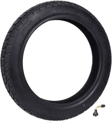 إطار بدون أنبوب مقاس 14 × 2.125/57-254، إطارات سميكة مقاس 14 بوصة بدون أنبوب مع صمام زاوية متوافق مع الدراجات البخارية الكهربائية والدراجة الإلكترونية الكهربائية القابلة للطي والمزيد in Kuwait