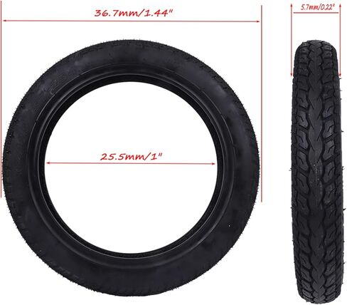 إطار بدون أنبوب مقاس 14 × 2.125/57-254، إطارات سميكة مقاس 14 بوصة بدون أنبوب مع صمام زاوية متوافق مع الدراجات البخارية الكهربائية والدراجة الإلكترونية الكهربائية القابلة للطي والمزيد in Kuwait