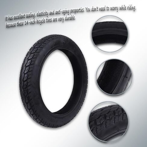 إطار بدون أنبوب مقاس 14 × 2.125/57-254، إطارات سميكة مقاس 14 بوصة بدون أنبوب مع صمام زاوية متوافق مع الدراجات البخارية الكهربائية والدراجة الإلكترونية الكهربائية القابلة للطي والمزيد in Kuwait