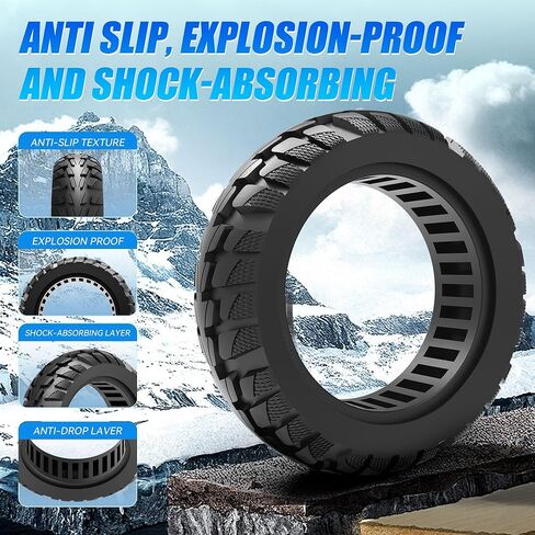 10x2.70-6.5 / 10x2.75-6.5 Solid Tire, Universal Puncture Proof Honeycomb Replacement Tire for 10 Inch Electric Scooters in Kuwait