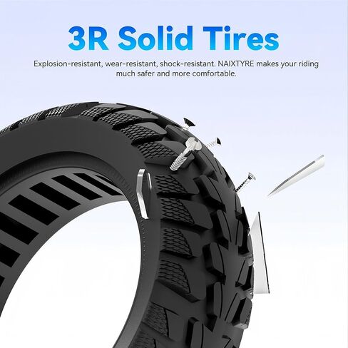 10x2.70-6.5 / 10x2.75-6.5 Solid Tire, Universal Puncture Proof Honeycomb Replacement Tire for 10 Inch Electric Scooters in Kuwait