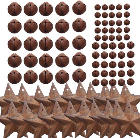 95pcs Rustic Bell Kit - 12/15/25mm Vintage Jingle Bells with 10m Jute Twine for Christmas Decor, Wreaths & Country Primitive Crafts in Kuwait