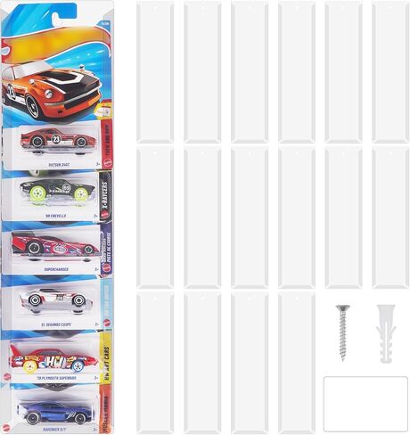 8 Pack Clear Display Case for Hot Wheels Storage, Model Cars Display Case Wall Mount, Plastic Wall Storage for 1:64 Scale Models Hot Wheels Display in Kuwait