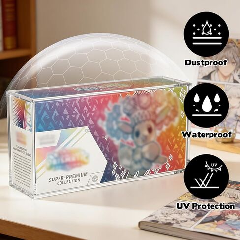 حافظة عرض أكريليك لصندوق مجموعة Prismatic Evolutions Super Premium، واقيات أكريليك بغطاء مغناطيسي 8+5 مم حقيبة تخزين مقاومة للغبار متوافقة مع واقي مقتنيات SPC للشاشات in Kuwait