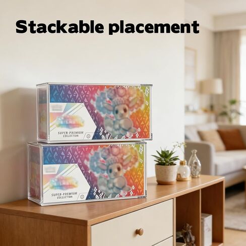 حافظة عرض أكريليك لصندوق مجموعة Prismatic Evolutions Super Premium، واقيات أكريليك بغطاء مغناطيسي 8+5 مم حقيبة تخزين مقاومة للغبار متوافقة مع واقي مقتنيات SPC للشاشات in Kuwait