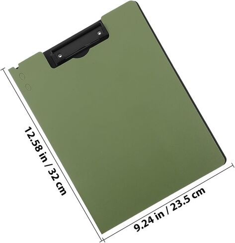 Ciieeo Heavy Duty A4 Letter Clipboard Folder with Vertical Double Clips, Folding Document Holder Clipboard for Office, School, Teacher Use, Dark Green Storage Organizer in Kuwait