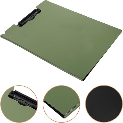Ciieeo Heavy Duty A4 Letter Clipboard Folder with Vertical Double Clips, Folding Document Holder Clipboard for Office, School, Teacher Use, Dark Green Storage Organizer in Kuwait