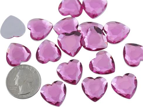 Allstarco 18mm Red Ruby H103 Flat Back Heart Acrylic Rhinestones Plastic Gems Plastic Costume Jewels Embelishmentse - 30 Pieces in Kuwait