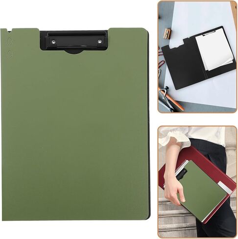 Folding Clipboard Folder with Double Clips Portable Document Holder Clipboard for Students and Teachers Dark Green Vertical File Organizer in Kuwait